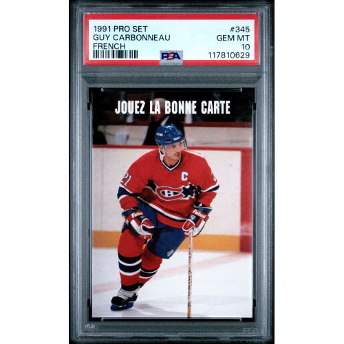 Guy Carbonneau 1991 Pro Set (French) #345 PSA 10 (Pop 2)