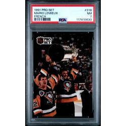 Mario Lemieux 1991 Pro Set (French) #318 PSA 7
