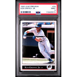 Ken Griffey Jr. 1992 Leaf Preview #24 PSA 9 Ken Griffey Jr. 1992 Leaf Preview #24 PSA 9