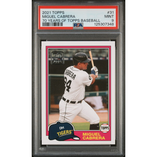 Miguel Cabrera 2021 Topps 70 Years of Baseball #31 PSA 9 (Pop 2)