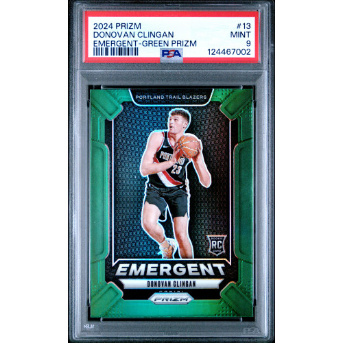 Donovan Clingan (RC) 2024 Prizm #13 Green Prizm PSA 9 (Pop 2)