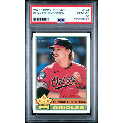 Gunnar Henderson 2025 Topps Heritage #174 PSA 10 (Pop 2)