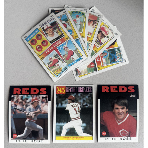Pete Rose (9) 1986 Topps cards.