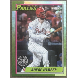 Bryce Harper 2025 Topps Chrome 1990 Green Refractor